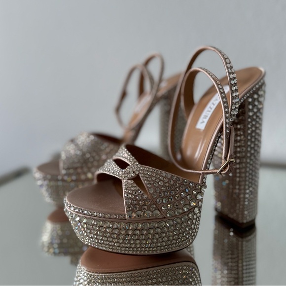 New AQUAZZURA Sinner Crystal Plateau 140 38 $2,495 - Picture 9 of 17